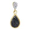 Image 1 : 14K Yellow-gold 0.25CTW BLACK DIAMOND MICRO-PAVE PENDAN