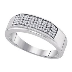 925 Sterling Silver White 0.20CT DIAMOND MICRO-PAVE MEN