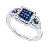 Image 1 : 10KT White Gold 0.50CTW BLUE DIAMOND FASHION RING