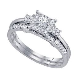 10KT White Gold 0.32CTW DIAMOND BRIDAL SET