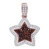 Image 1 : 14K Yellow-Gold 0.28CTW DIAMOND MICRO-PAVE STAR PENDANT