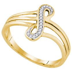 10K Yellow-gold 0.04CTW DIAMOND FASHION RING