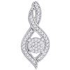 10KT White Gold 0.15CTW-Diamond MICRO-PAVE PENDANT