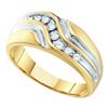 Image 1 : 10K Yellow-gold 0.25CT DIAMOND FASHION MENS BAND