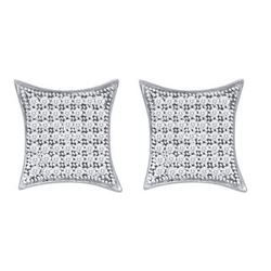 10KT White Gold 0.40CTW DIAMOND MICRO PAVE EARRINGS