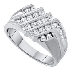 10KT White Gold 0.53CTW DIAMOND CLUSTER MENS RING