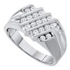 Image 1 : 10KT White Gold 0.53CTW DIAMOND CLUSTER MENS RING