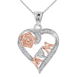 Sterling Silver Womens Round Diamond Rose-tone Mom Moth