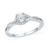 Image 1 : 10KT White Gold 0.10CTW DIAMOND FASHION RING