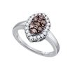 Image 1 : 10KT White Gold 0.51CT COGNAC DIAMOND FASHION RING
