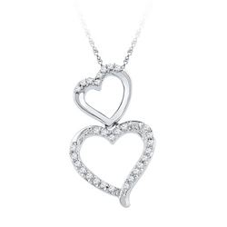 10KT White Gold 0.16CTW DIAMOND FASHION PENDANT