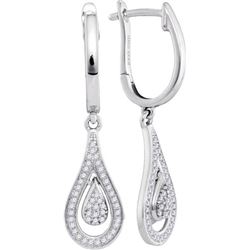 10KT White Gold 0.21CTW DIAMOND MICRO-PAVE EARRINGS