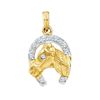 10KT Yellow Gold 0.11CTW DIAMOND LADIES HORSE PENDANT