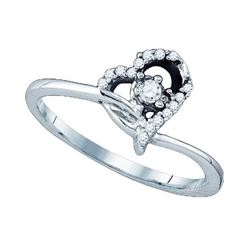 10KT White Gold 0.11CT DIAMOND HEART RING