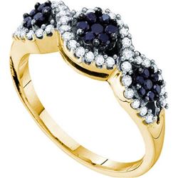 0.50CT BLACK DIAMOND FLOWER BAND