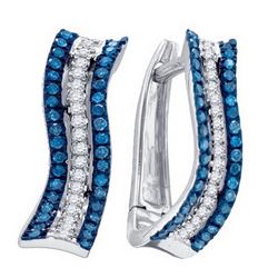 10KT White Gold 0.25CT DIAMOND MICRO-PAVE HOOPS