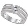 Image 1 : 10KT White Gold 0.27CTW DIAMOND MENS FASHION BAND