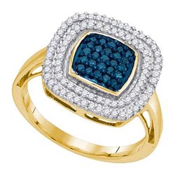 10K Yellow-gold 0.50CTW BLUE DIAMOND FASHION RING