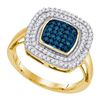 Image 1 : 10K Yellow-gold 0.50CTW BLUE DIAMOND FASHION RING