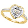Image 1 : 10K Yellow-gold 0.24CTW DIAMOND HEART RING