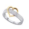 925 Sterling Silver White 0.15CT DIAMOND MICRO PAVE RIN