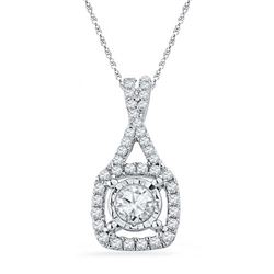 10KT White Gold 0.40CTW DIAMOND FASHION PENDANT