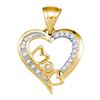 Image 1 : 10KT Yellow Gold 0.10CT "MOM" DIAMOND PENDANT