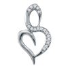 Image 1 : 10KT White Gold 0.05CTW-DIAMOND HEART PENDANT