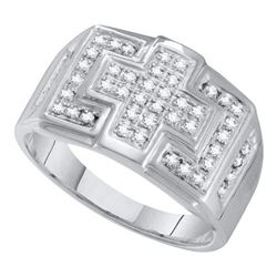 10KT White Gold 0.33CTW DIAMOND MICRO PAVE MENS RING