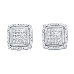 10KT White Gold 0.28CTW DIAMOND MICRO PAVE EARRINGS