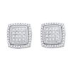 Image 1 : 10KT White Gold 0.28CTW DIAMOND MICRO PAVE EARRINGS