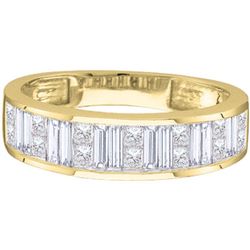 14KT Yellow Gold 0.25CTW PRINCESS BAGGUETTE DIAMOND LAD