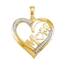 10KT Yellow Gold 0.08CTW DIAMOND MOMS PENDANT