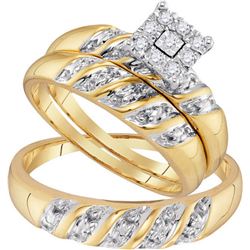 10K Yellow-gold 0.13CTW DIAMOND FASHION TRIO-SET