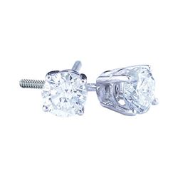 14KT White Gold 0.40CTW-(EXCE) ROUND DIAMOND EARINGS