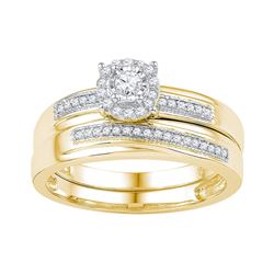 10k Yellow Gold Womens Natural Round Diamond Bridal Wed