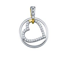 10KT White Gold Two Tone 0.20CTW ROUND DIAMOND HEART PE