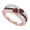 Image 1 : 10KT Rose Gold 0.20CTW DIAMOND MICRO-PAVE RING