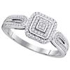 Image 1 : 10KT White Gold 0.20CTW DIAMOND MICRO-PAVE BRIDAL RING