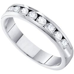 14KT White Gold 0.28CTW DIAMOND MACHINE-SET BAND