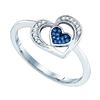 Image 1 : 10KT White Gold 0.07CTW DIAMOND MICRO-PAVE HEART RING