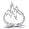 Image 1 : 10kt White Gold Womens Round Diamond Double Heartbeat R