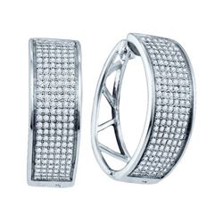 925 Sterling Silver White 0.91CTW DIAMOND MICRO PAVE EA