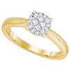 Image 1 : 14KT Yellow Gold 0.25CTW DIAMOND SOLIEL RING