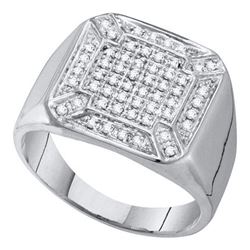 10KT White Gold 0.33CT DIAMOND MICRO PAVE MENS RING