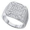 Image 1 : 10KT White Gold 0.33CT DIAMOND MICRO PAVE MENS RING