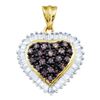 Image 1 : 10KT Yellow Gold 1.0CTW COGNAC DIAMOND LADIES HEART PEN