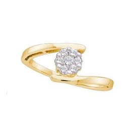 14KT Yellow Gold 0.25CTW DIAMOND FLOWER RING