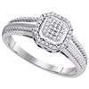 Image 1 : 10KT White Gold 0.10CTW DIAMOND MICRO-PAVE RING