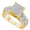 Image 1 : 10K Yellow-gold 0.40CT DIAMOND LADIES MICRO PAVE RING